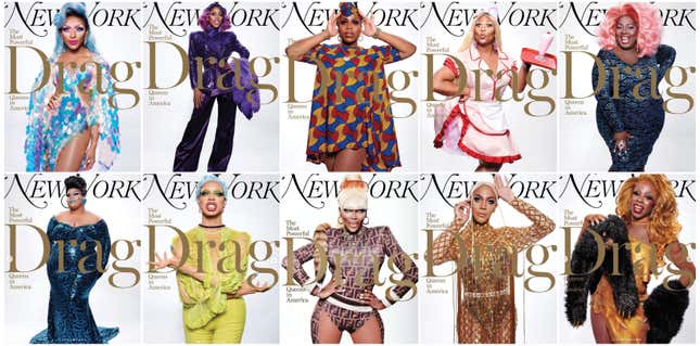 (clockwise from top left) Myron Morgan, Ra’Jah O’Hara, Monae X Change, Miss Peppermint, Latrice Royale, Honey Davenport (bottom right), Trinity K Bone’t, Coco Montrese (bottom center), Yvie Oddly, Jaidynn Fierce