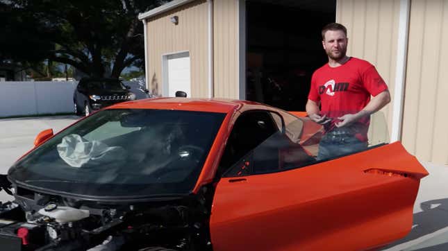 Image for article titled This Guy Is Trying To Turn A Wrecked C8 Corvette Into A Four-Rotor Rotary Monster