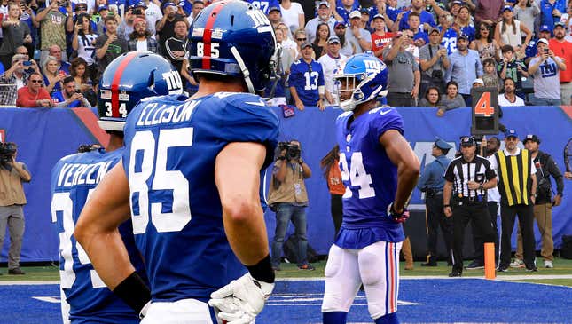 Image for article titled Giants Excited About Seeing Real NFL End Zone Up Close