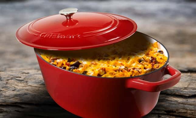 Cuisinart 7-Qt. Casserole Cast Iron (Red Gradient and Blue) | $60 | Woot