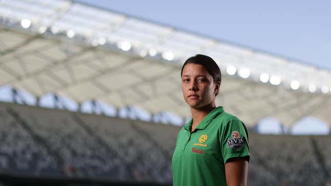 Sam Kerr wearing her Australia uniform in November.