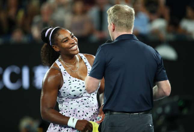 Image for article titled Serena Williams Responds to Viral Video of Her Vibranium Hips Hitting the Splits at Australian Open