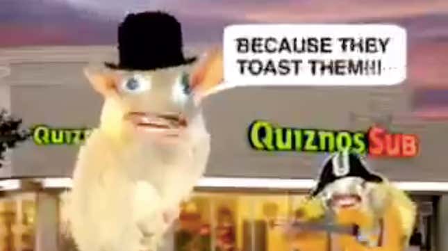 Image for article titled Today we&#39;re reminded that the singing Quiznos rats were real and not a collective fever dream