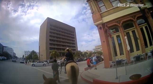 Image for article titled Black Man Who Was Handcuffed and Led by Rope by a Cop on Horseback Sues Texas City for $1 Million