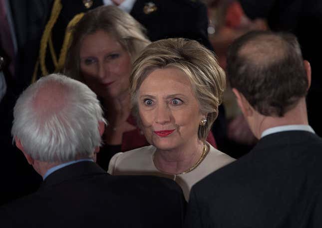 Image for article titled Hillary Clinton Just Ethered Bernie Sanders, Calling Him a Career Politician Whom &#39;Nobody Likes&#39;