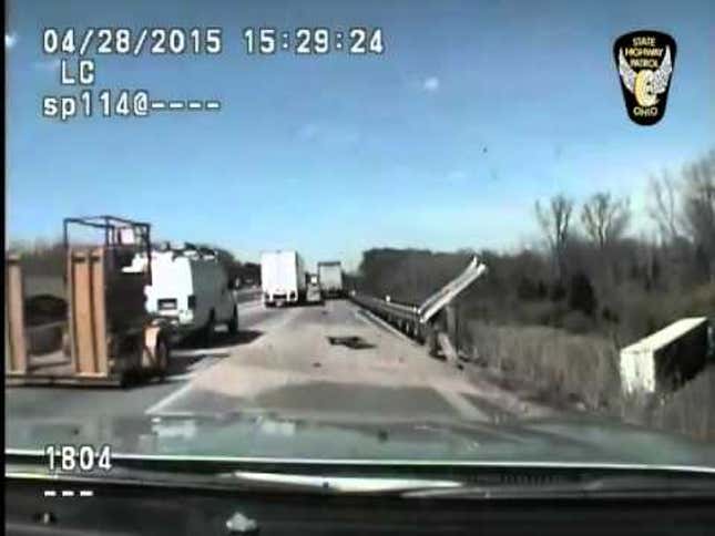 Listen To The Wild Audio Caught On Dashcam As Trooper Saves Trucker's Life