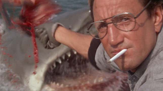 Image for article titled It's Cop Versus Shark in Jaws—Who's the Monster Now?