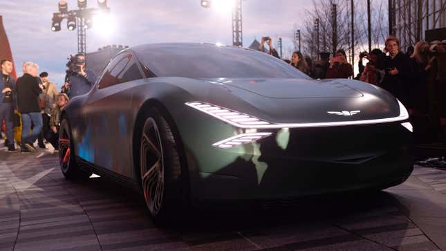 Image for article titled Take a Closer Look at The New Genesis Mint Luxury EV Hatchback Concept