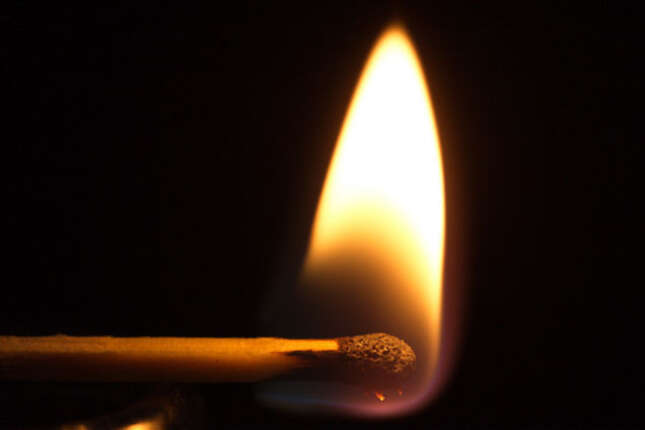 A lit match in 2013.