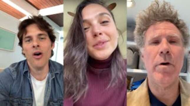 Image for article titled In a shocking twist, everybody's making fun of Gal Gadot's celebrity "Imagine" video