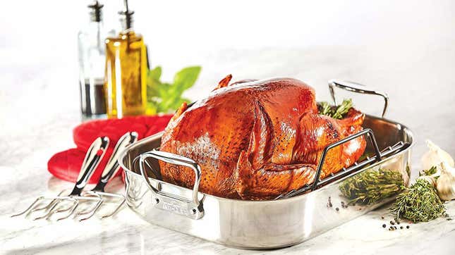 All-Clad Stainless Steel Roaster, $180