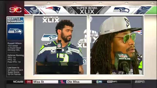 Watch Marshawn Lynch Frustrate Adult Reporters By Not Talking