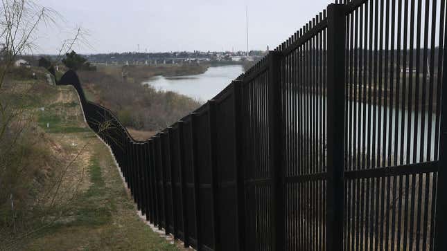 A border fence is seen near the Rio Grande which marks the boundary between Mexico and the U.S. in Eagle Pass, Texas. on February 09, 2019 in Eagle Pass, Texas. 