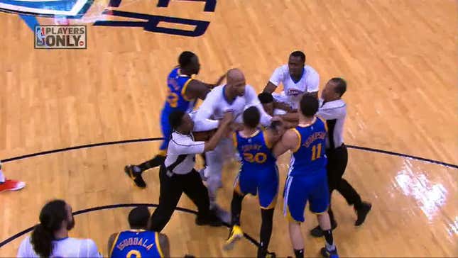 Four T'd Up As Warriors And Thunder "Brawl"