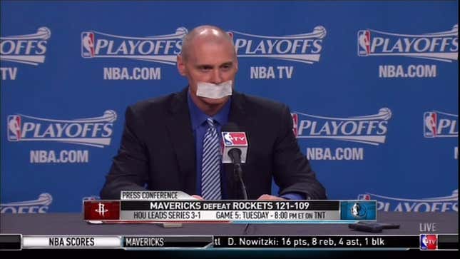 Rick Carlisle Tapes Mouth Shut To Avoid Criticizing Officials