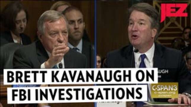 Brett Kavanaugh Answers Dick Durbin's Question About a Potential FBI Investigation With Stony Silence