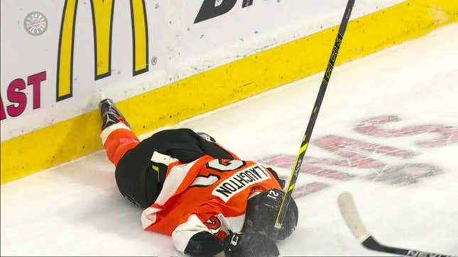 Scott Laughton Stretchered Off The Ice After Slamming Into Boards With His Head (UPDATE)