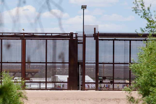 Tents to house unaccompanied migrant children are seen at the Tornillo-Marcelino Serna Port of Entry on June 18, 2018, in Tornillo, Texas. The Trump Administration’s “zero tolerance” immigration policy has led to an increase in the number of migrant children who have been separated from their families at the southern U.S. border.