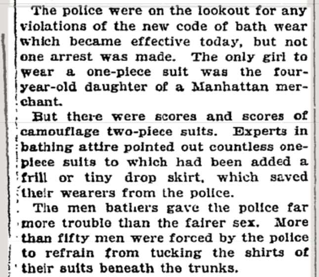Image for article titled Did You Know: Coney Island Visitors Used to Rent Their Bathing Suits