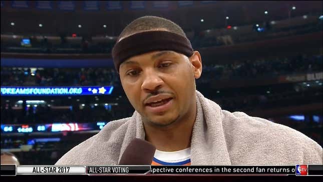 Carmelo Anthony Praises Teammate "Ron Burgundy"