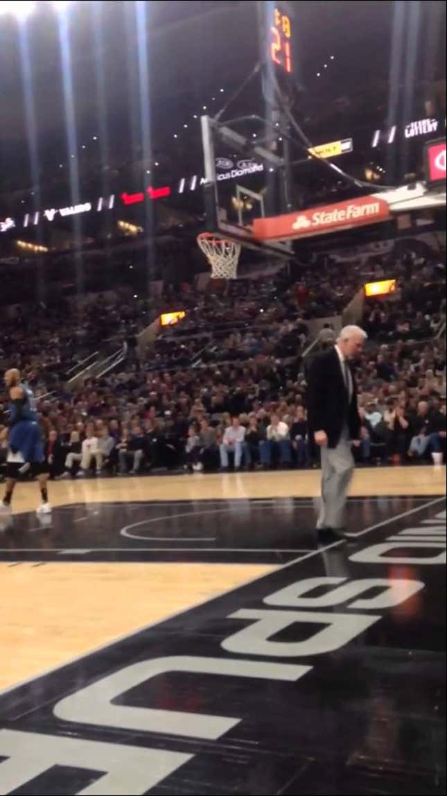 A Courtside View Of Gregg Popovich Screaming At A Referee