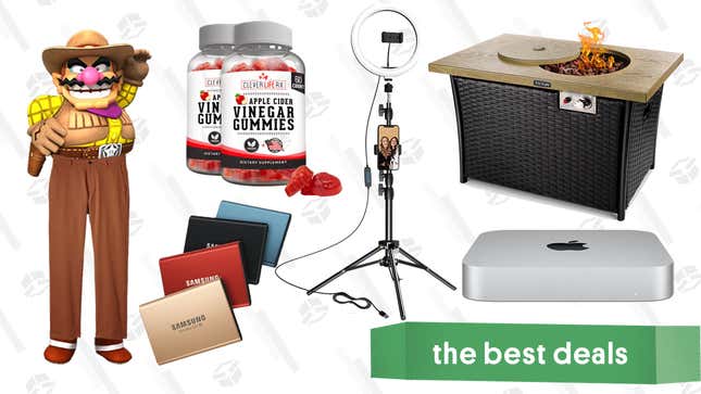 Image for article titled Thursday&#39;s Best Deals: M1 Mac Mini, Tacklife Fire Pit Table, Huckberry Winter Sale, Ring Light Kit, Apple Cider Vinegar Gummies, Samsung SSD, $4 Bath Towels, and More