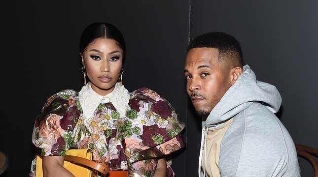 Nicki Minaj and Kenneth Petty attend the Marc Jacobs Fall 2020 runway show during New York Fashion Week on February 12, 2020 in New York City.