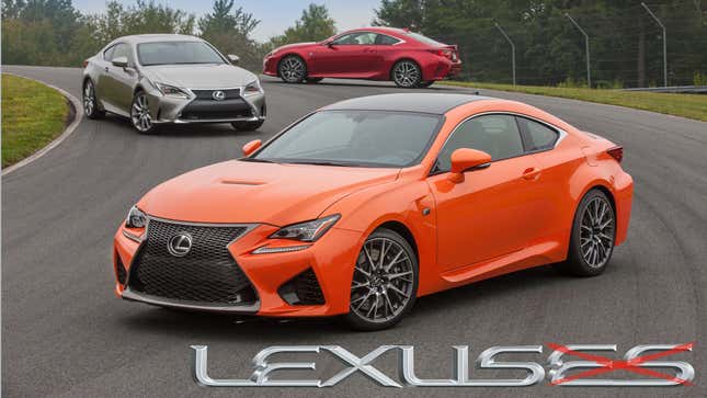 Three 2015-2016 Lexus RC models. (See how we avoided that whole “plural Lexus” thing?)