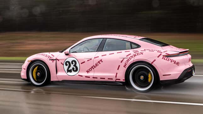 Image for article titled The Pink Pig Livery Confirms The Taycan Is A Great Design