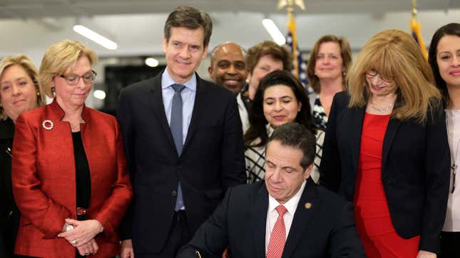 Andrew Cuomo signing the Child Victims Act
