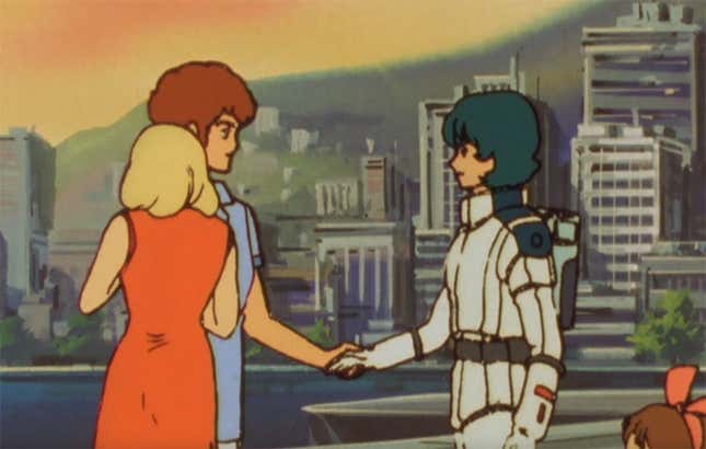 Image for article titled Oh God This Gundam Handshake Is Excruciating