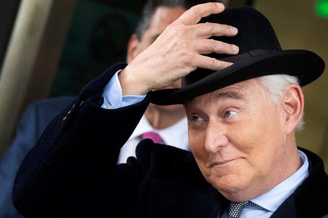 Image for article titled Trump’s Tweets Worked: Roger Stone Sentenced to 40 Months in Prison