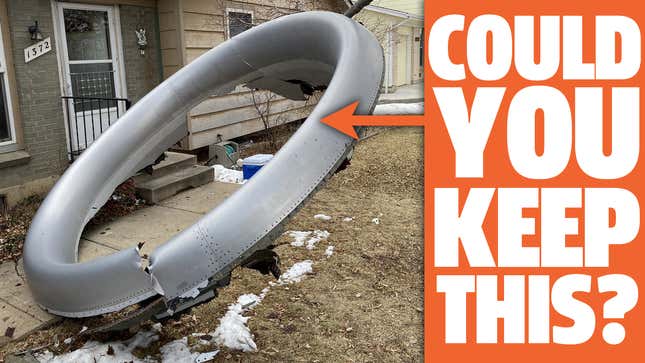 Image for article titled If Airplane Parts Land On Your Lawn, Can You Keep Them? We Find Out.