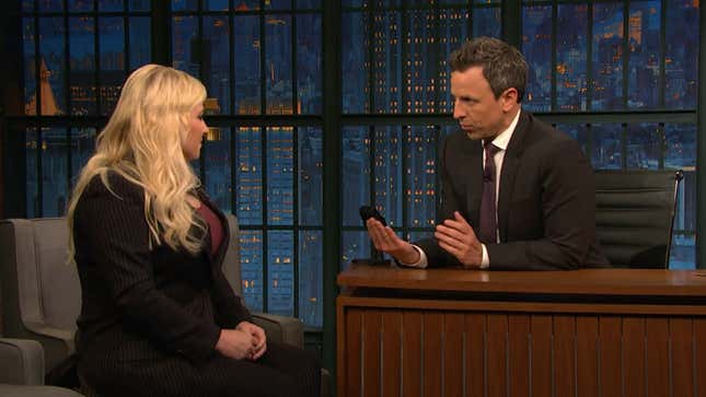 Meghan McCain would like to see Seth Meyers' manager after he suggests being more careful with words