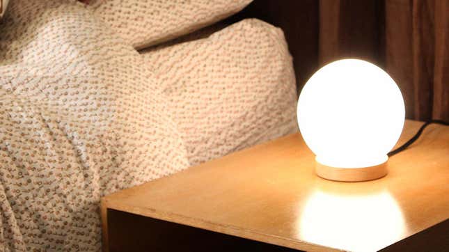 The size of this globe lamp makes it great for a bedside table, and it’s bright enough to read by as you get ready for bed.