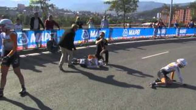 This Three-Woman Cycling Wreck Is Absolutely Horrifying