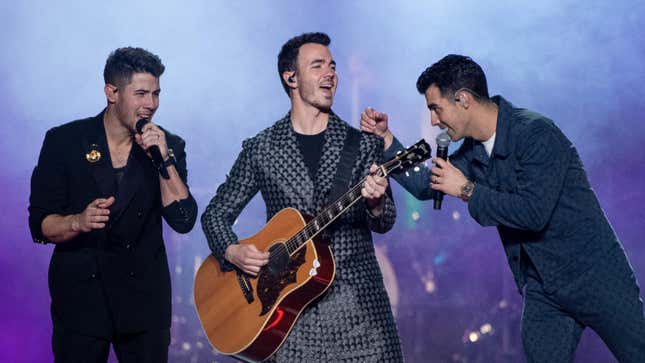 Nick Jonas, Kevin Jonas, and Joe Jonas perform onstage at ‘Jonas Brothers in Concert’ on Dec. 14, 2019, in Inglewood, Calif.