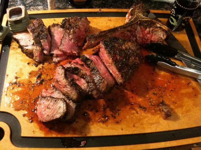 Image for article titled How To Cook A Giant T-Bone Steak The Size Of Your Entire Head