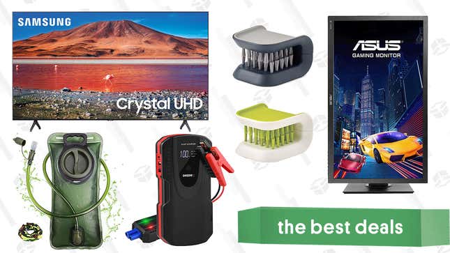 Image for article titled Saturday&#39;s Best Deals: Samsung 70&quot; 4K TV, Asus Gaming Monitor, Cutlery Brushes, 2L Hydration Bladder, Grepro Jump Starter, and More