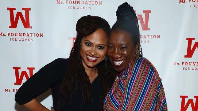 Ava DuVernay, left, poses Tarana Burke, at the Ms. Foundation 30th Annual Gloria Awards at Capitale on May 3, 2018 in New York City. 