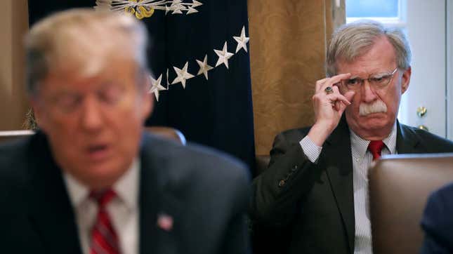 Image for article titled John Bolton Bravely Kept Juicy Details About Trump From Congress and Saved Them for his Memoir