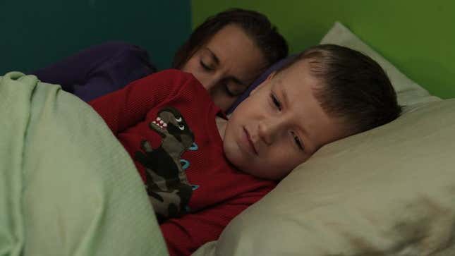 Image for article titled 5-Year-Old Reluctantly Lets Crying Mom Sleep In His Bed Again
