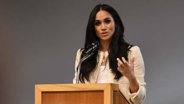 Meghan, Duchess of Sussex speaks ahead of International Women’s Day (IWD) held on Sunday 8th March, on March 6, 2020, in London, England.