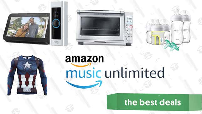Image for article titled Thursday&#39;s Best Deals: Philips Medical-Grade Bottles, Ring Doorbells, Toasters, Amazon Music Unlimited, Captain America Compression Shirts, and More