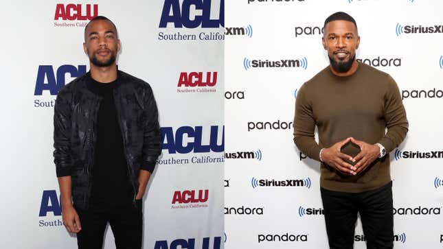 Kendrick Sampson on June 07, 2019, in Los Angeles, Calif. ; Jamie Foxx on December 17, 2019, in New York City.