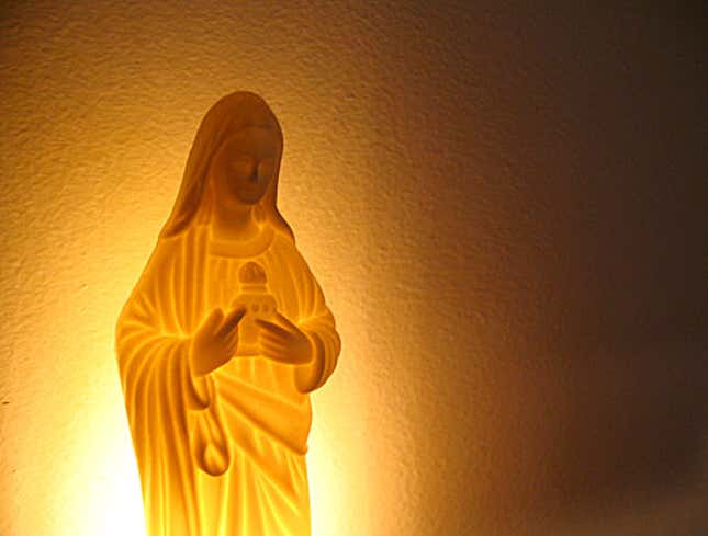 Image for article titled Virgin Mary Night-Light Stares Accusingly As Christian Teen Masturbates