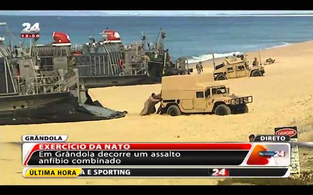 America Fails To Conquer Europe As Military Hummers Get Stuck In The Sand