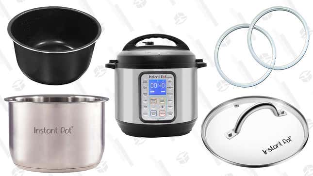 Instant Pot Smart Wi-Fi | $100 | Amazon
Instant Pot Stainless Steel Inner Pot | $27 | Amazon
Instant Pot Ceramic Nonstick Inner Pot | $18 | Amazon
Instant Pot Ceramic Nonstick Inner Pot 3 qt. | $12 | Amazon
Instant Pot Sealing Ring 2-Pack 8 qt. | $9 | Amazon
Instant Pot Slow Cooker Lid | $11 | Amaozn