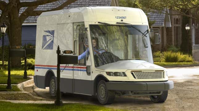 Oshkosh Defense’s winning mail truck. Workhorse’s not pictured. 