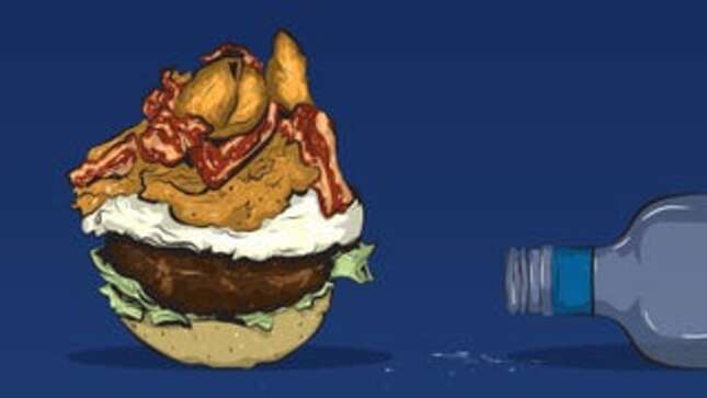 Image for article titled How to Make a 4 a.m. Bacon-Onion Ring Burger That Will Save Your Life